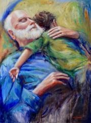 Acrylic, peace, hug, safe, modern impressionism, impressionism, australian art, australian artist, queensland art, sunshine coast art